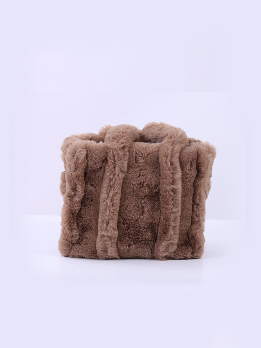 Teddy Fur Plush Tote Bag