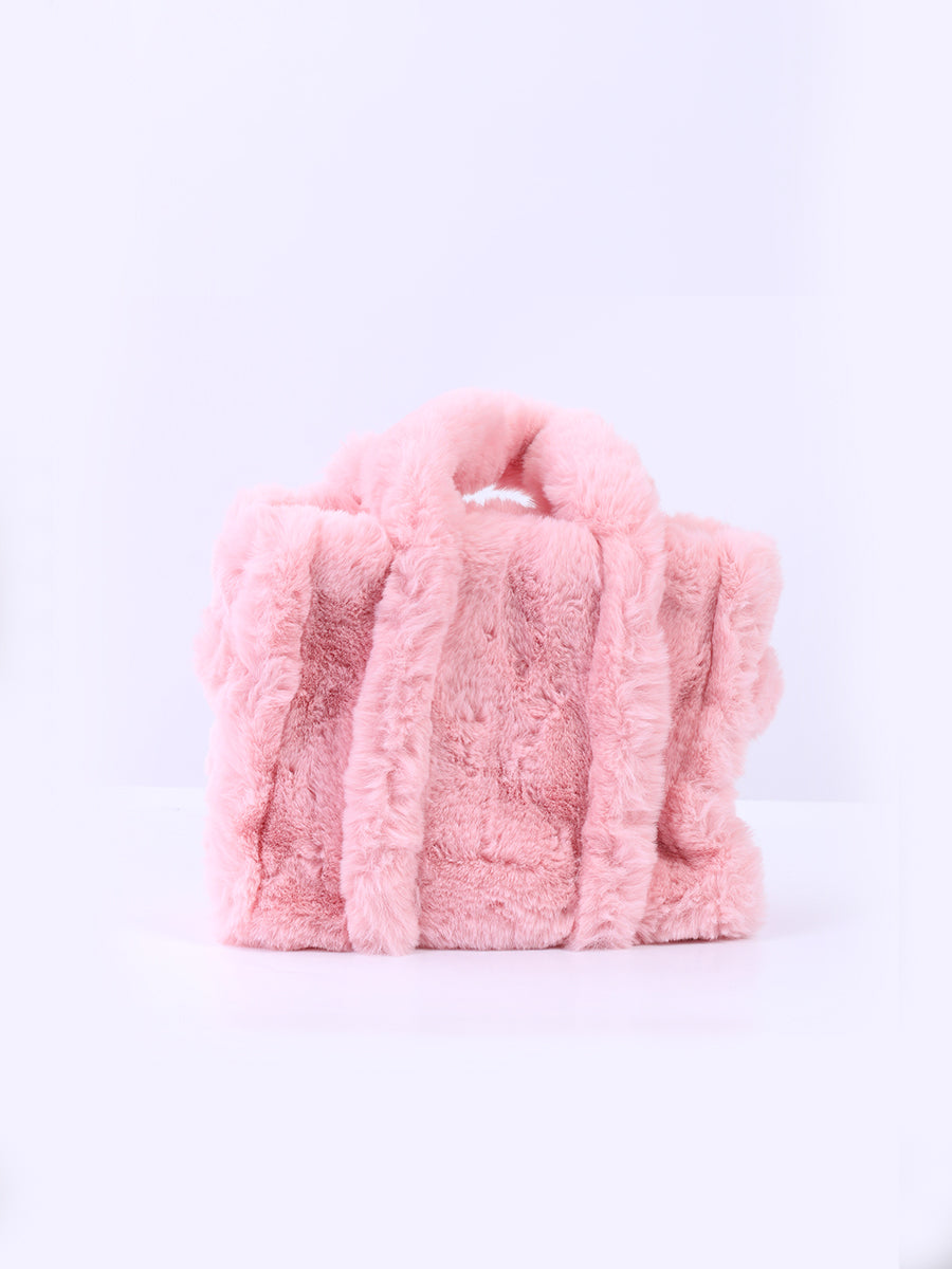Teddy Fur Plush Tote Bag
