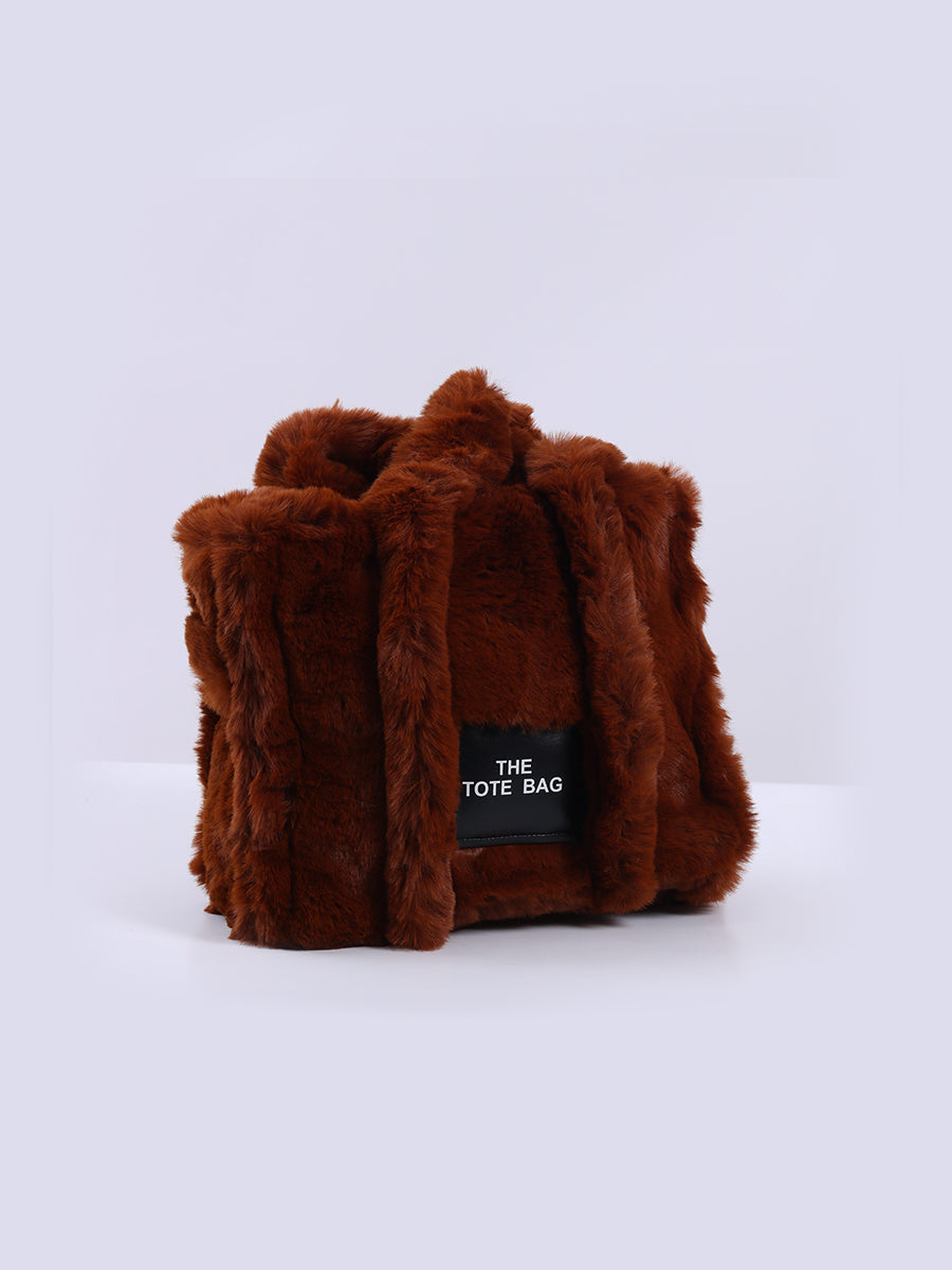 Teddy Fur Plush Tote Bag