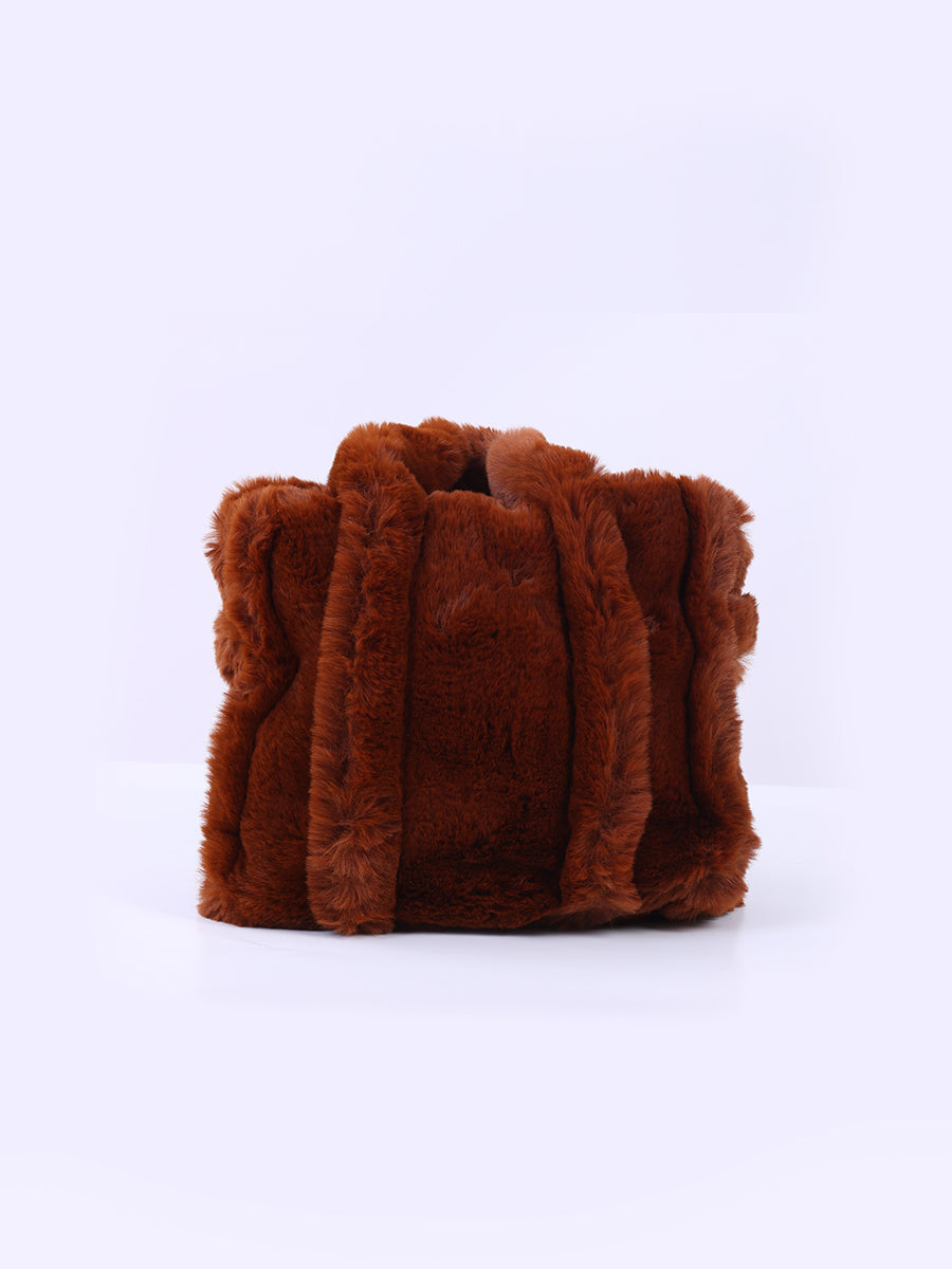 Teddy Fur Plush Tote Bag