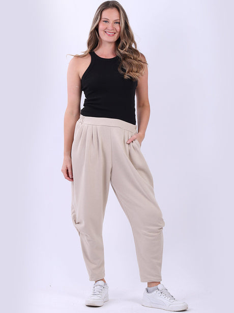 Comfy Relaxed Fit Wool Trouser Beige