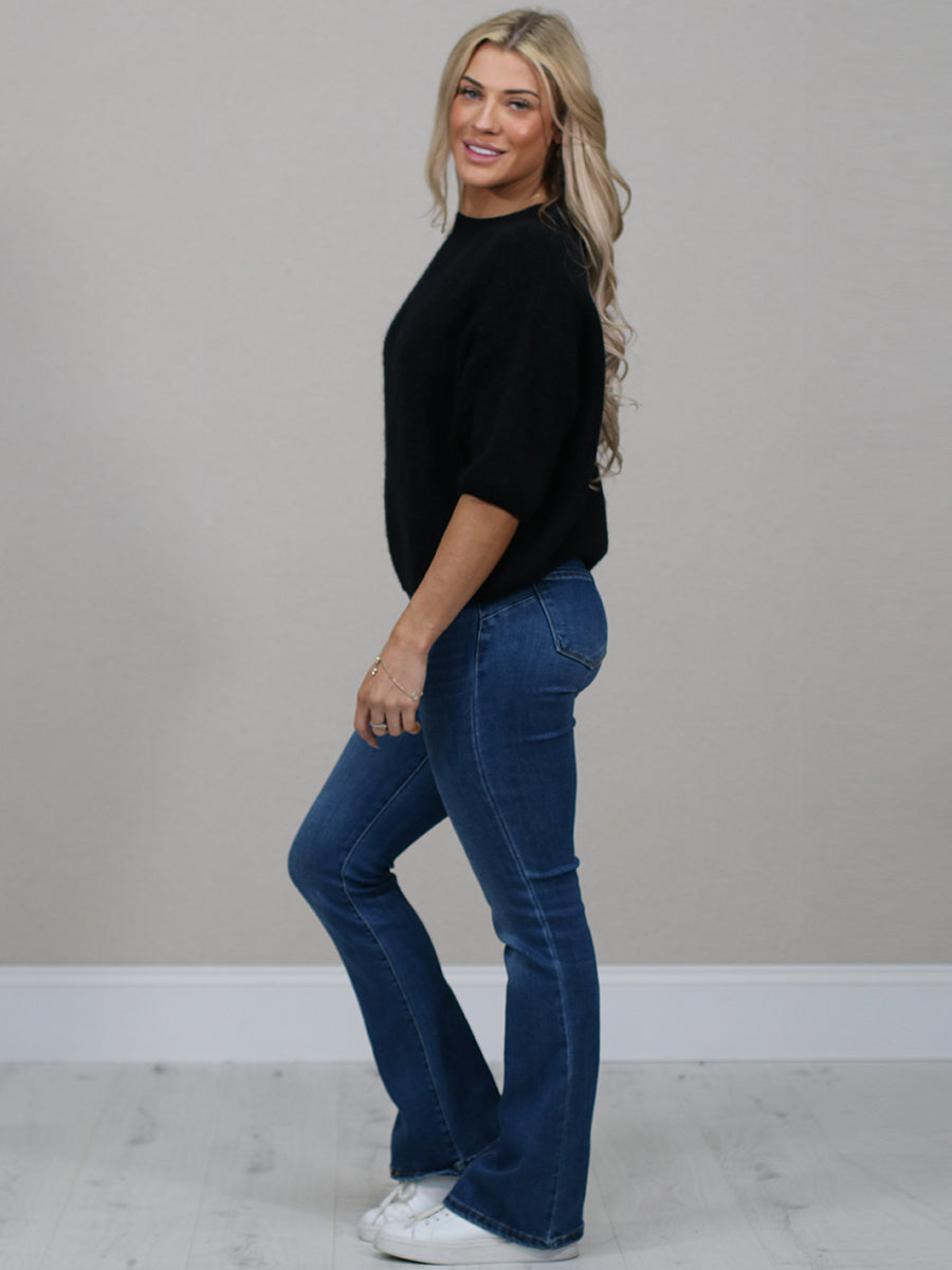 Solid Knitted Crop Baggy Jumper