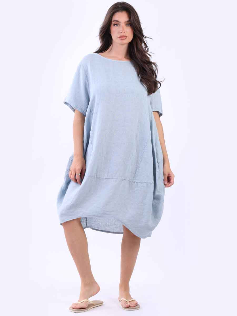 Plus Size Linen Lagenlook Midi Swing Dress