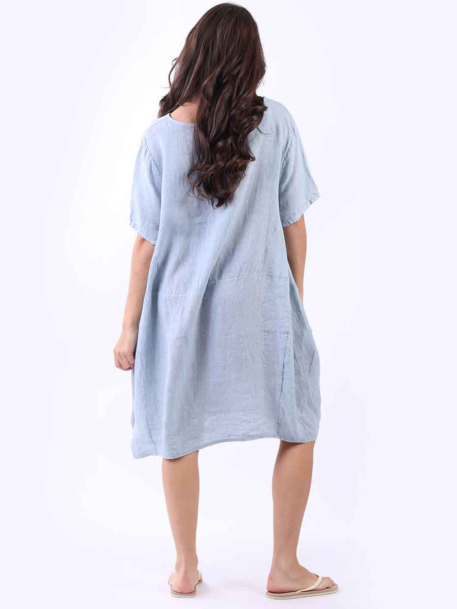 Plus Size Linen Lagenlook Midi Swing Dress