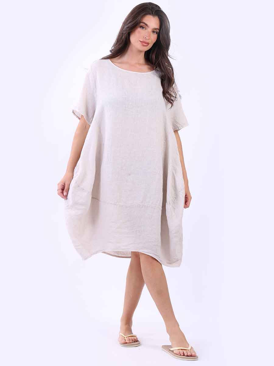 Plus Size Linen Lagenlook Midi Swing Dress