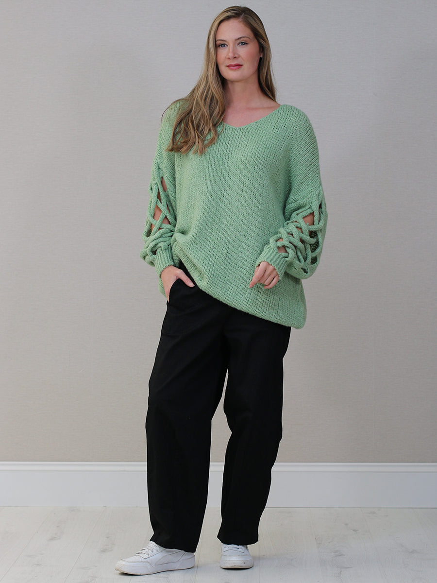 Plus Size Woolen Jumper Sage