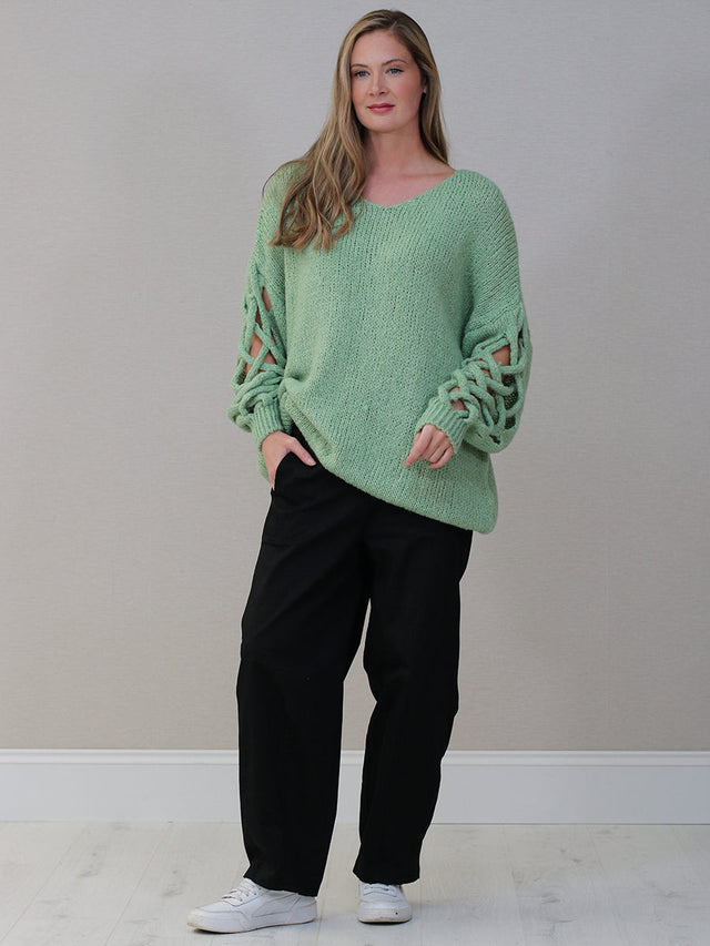Plus Size Woolen Jumper Sage