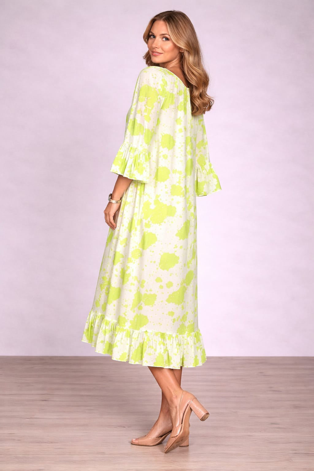 Plus Size Digital Print Lagenlook Maxi Dress