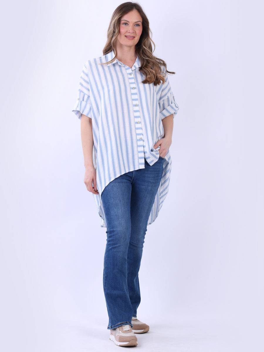 Stripy Cotton Shirt Denim