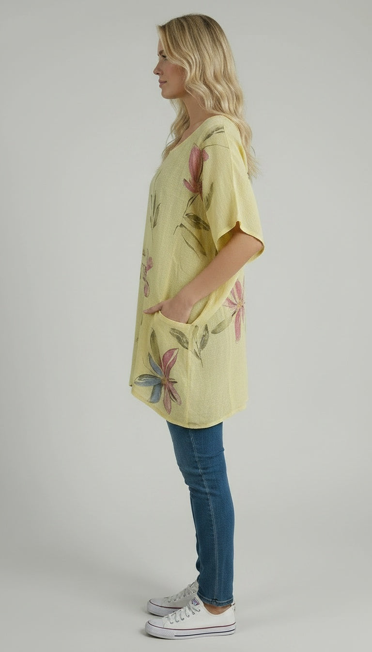 Floral Oversized Cotton Baggy Box Top
