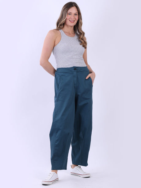 Solid Cotton Trouser Teal
