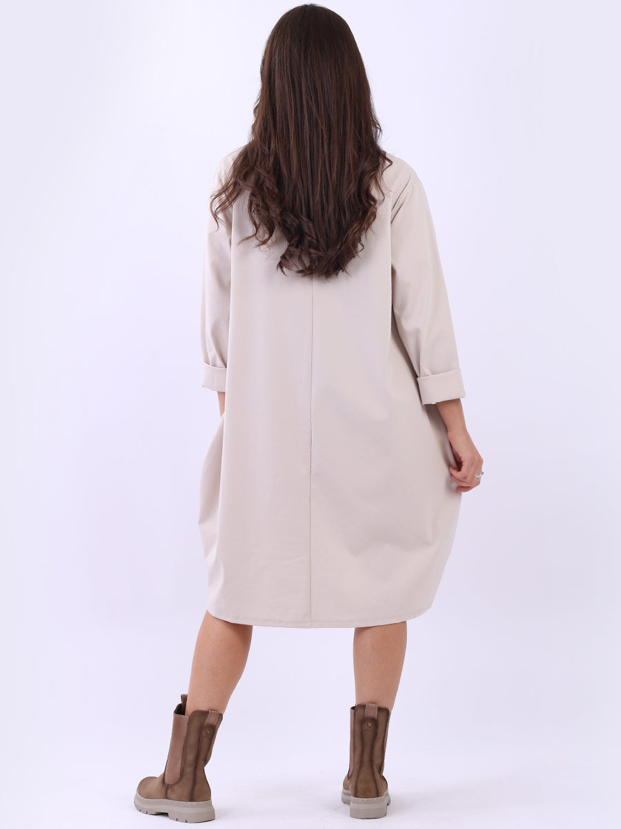 Women Plus Size Lagenlook Cotton Dress