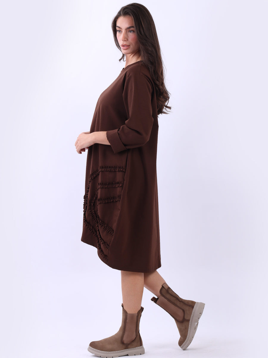Women Plus Size Lagenlook Cotton Dress