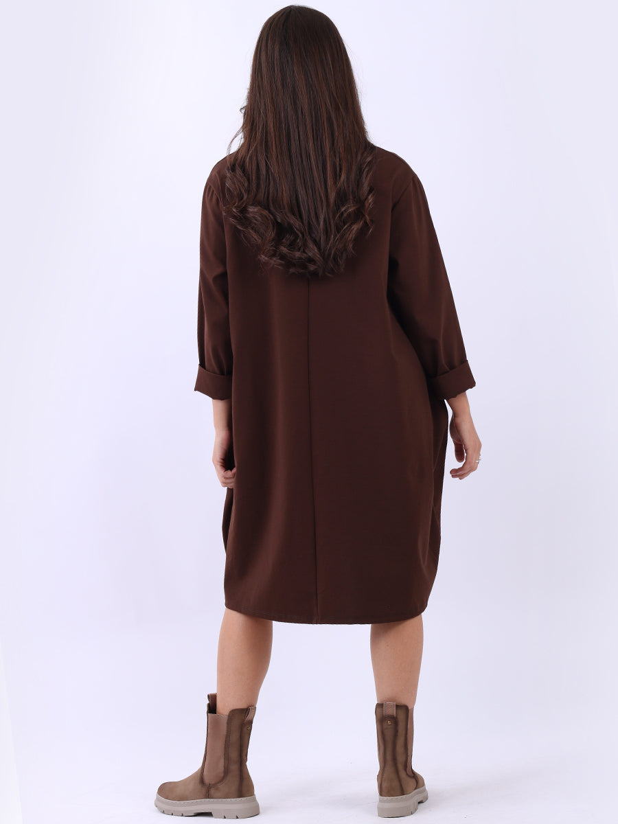 Women Plus Size Lagenlook Cotton Dress