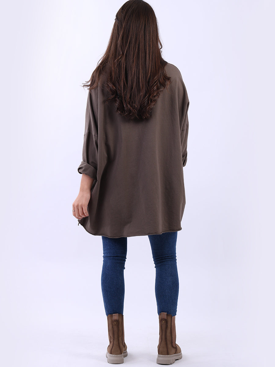 Sequin Ripped Batwing Cotton Oversized T-Shirt