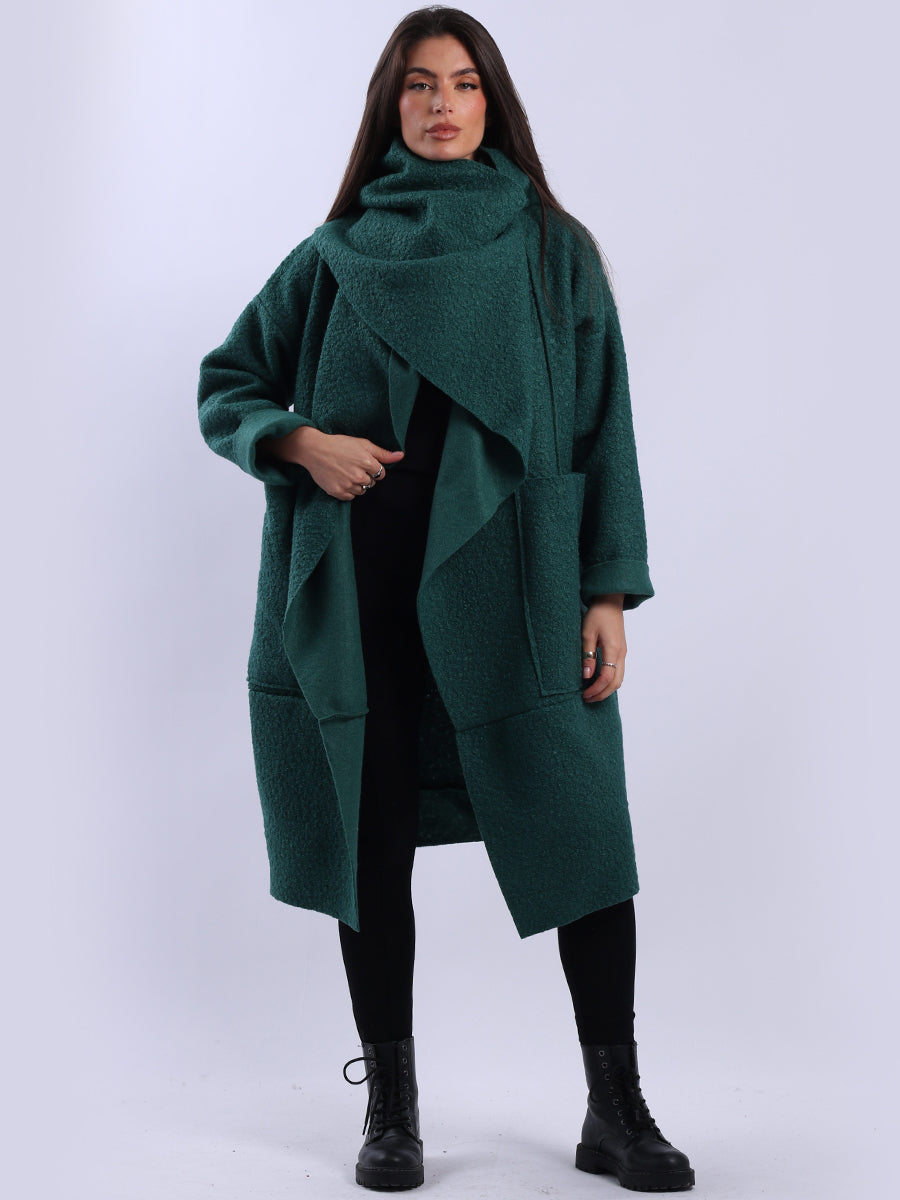 Ladies Cowl Neck Woolen Oversized Coat