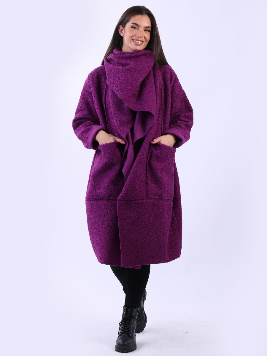 Ladies Cowl Neck Woolen Oversized Coat