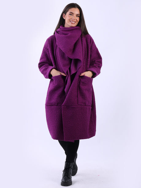 Ladies Cowl Neck Woolen Oversized Coat