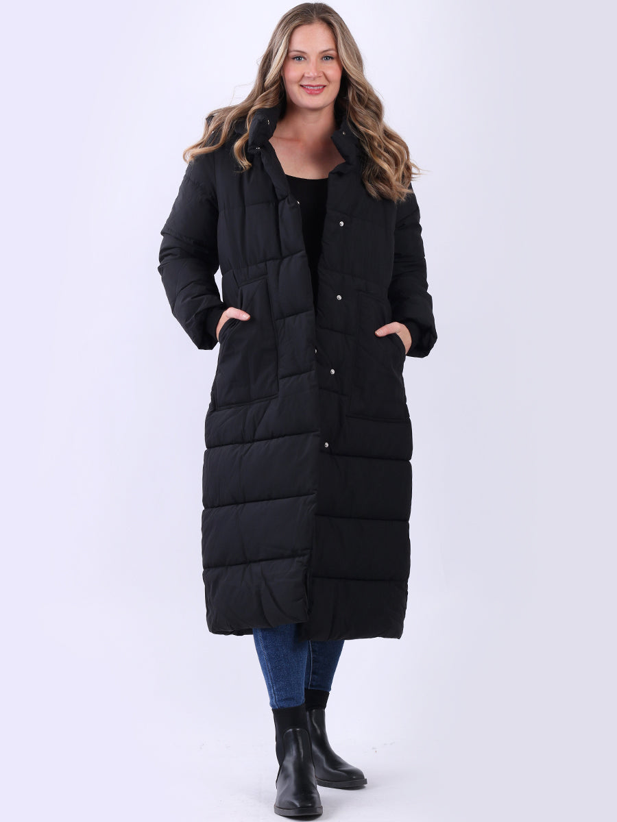 Plus Size Puffer Padded Coat Black