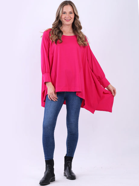 Plus Size Cotton Top Fuchsia