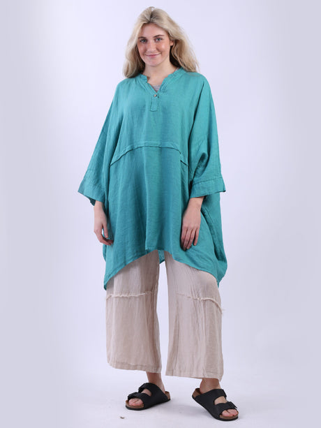 Plus Size Linen Batwing Top