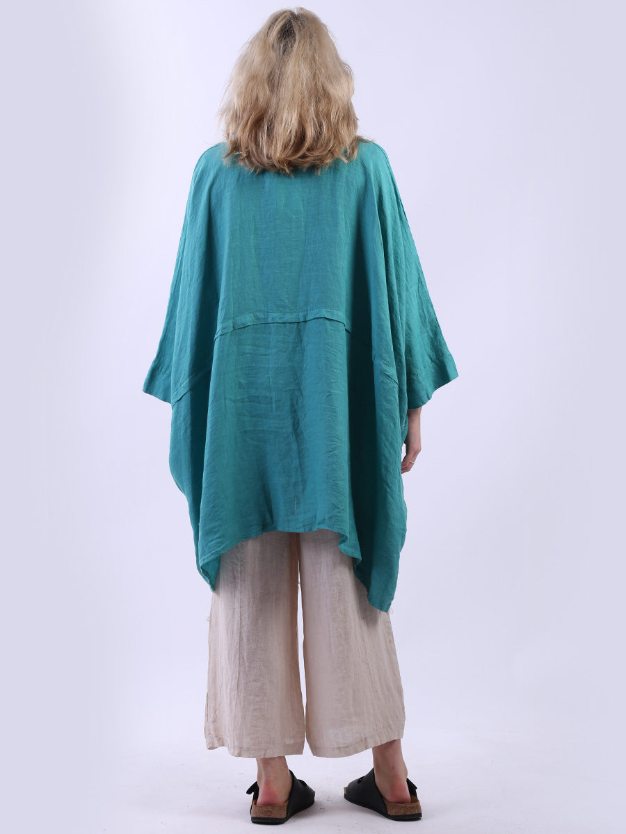Plus Size Linen Batwing Top