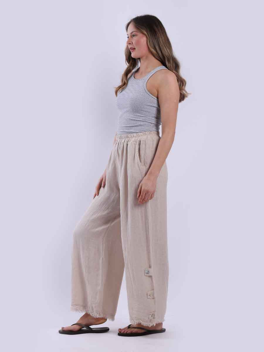 Plain Wide Leg Linen Pant