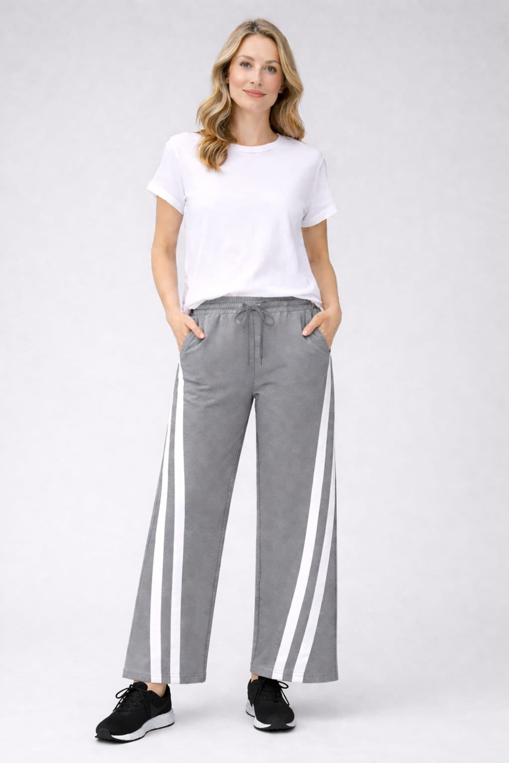 Cotton Knit Trouser Silver