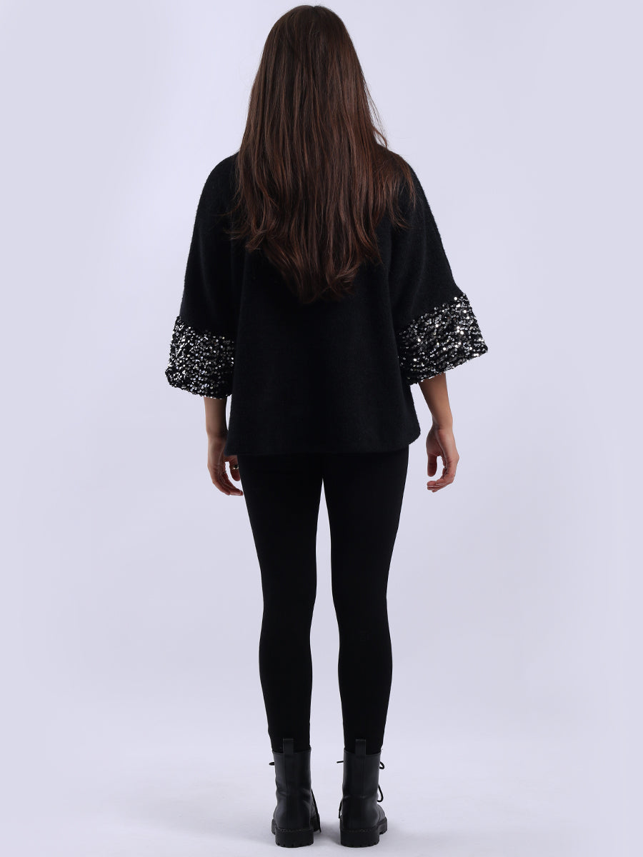 Front Buttons Ladies Sequin Jacket