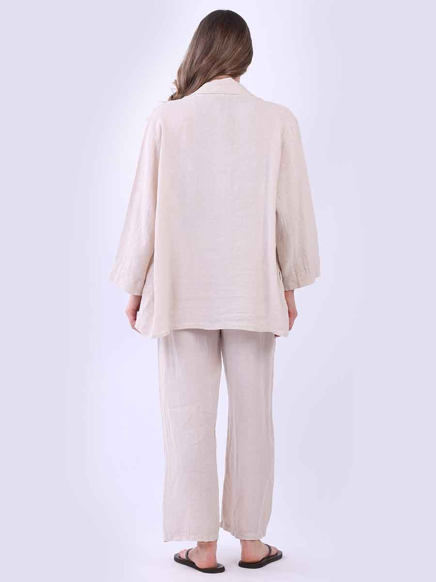 Solid Linen Baggy Kimono Jacket