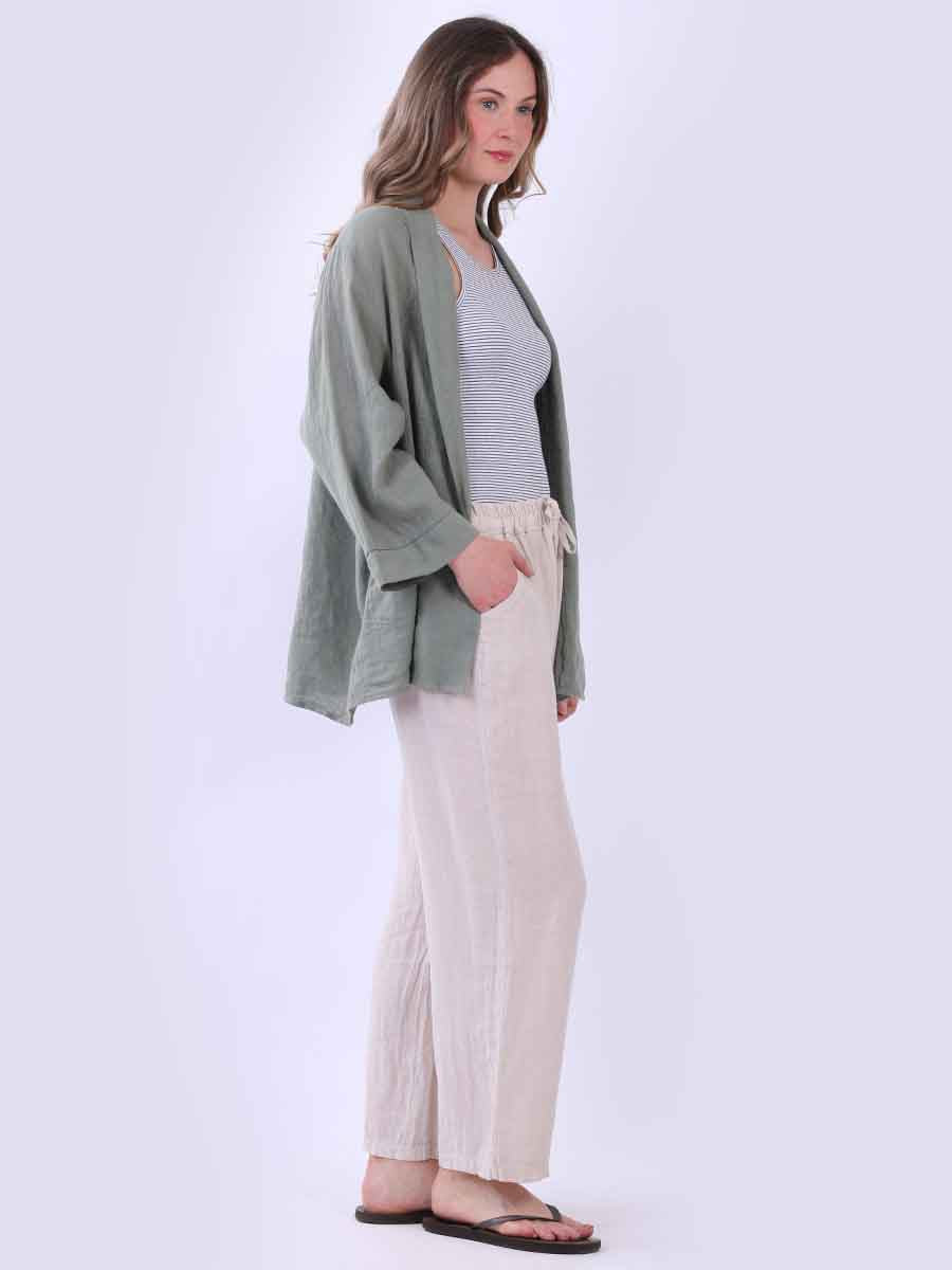 Solid Linen Baggy Kimono Jacket