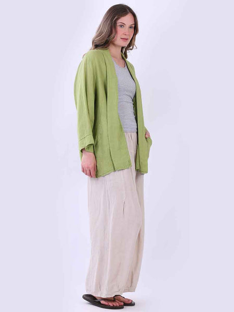 Solid Linen Baggy Kimono Jacket