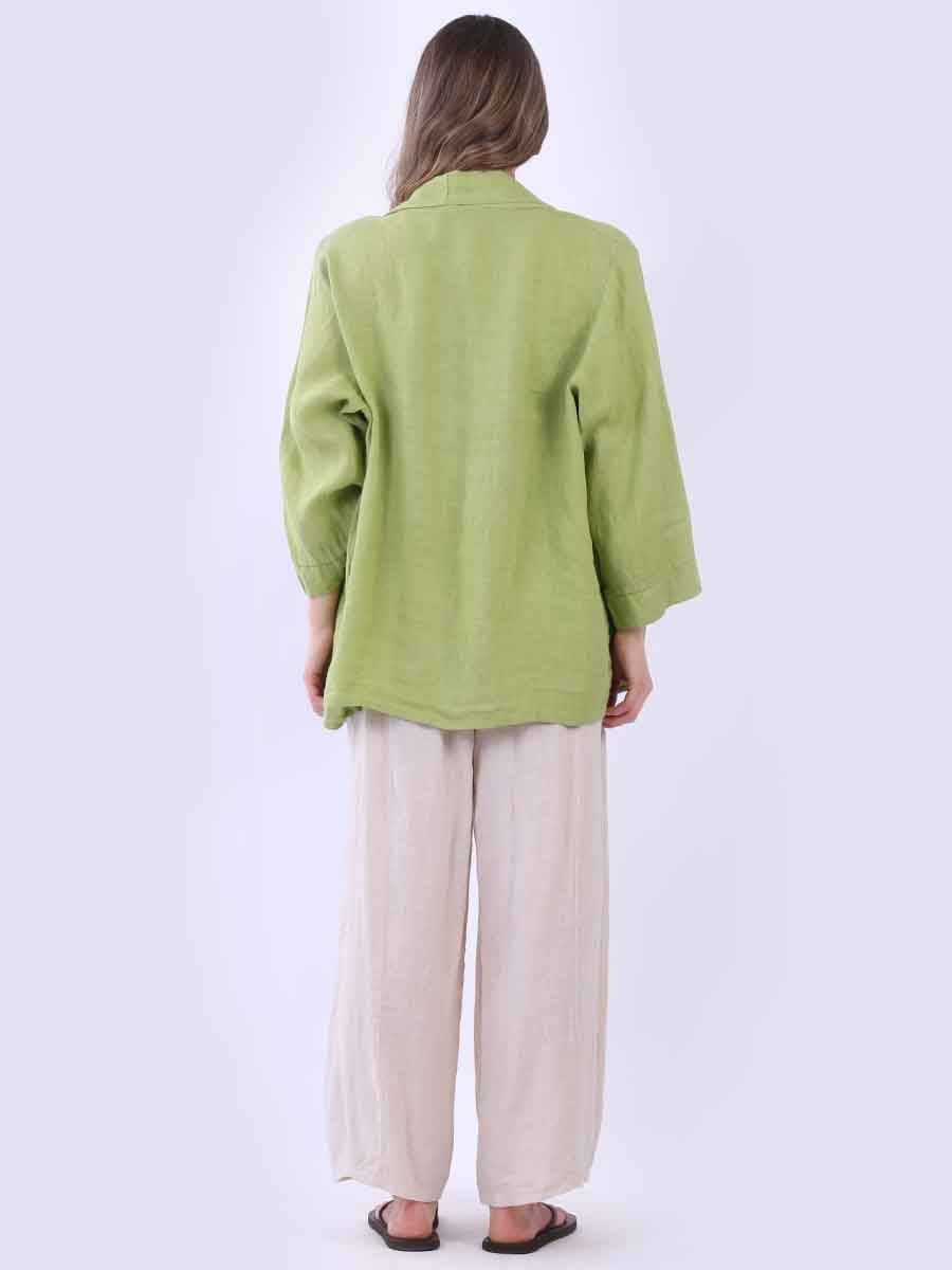 Solid Linen Baggy Kimono Jacket