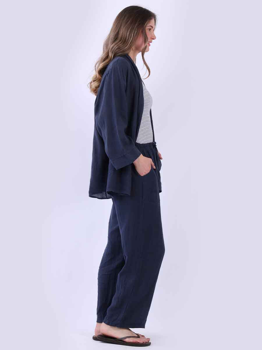 Solid Linen Baggy Kimono Jacket