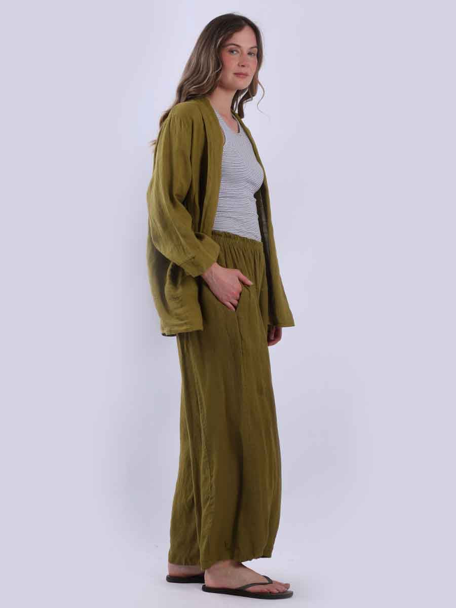 Solid Linen Baggy Kimono Jacket