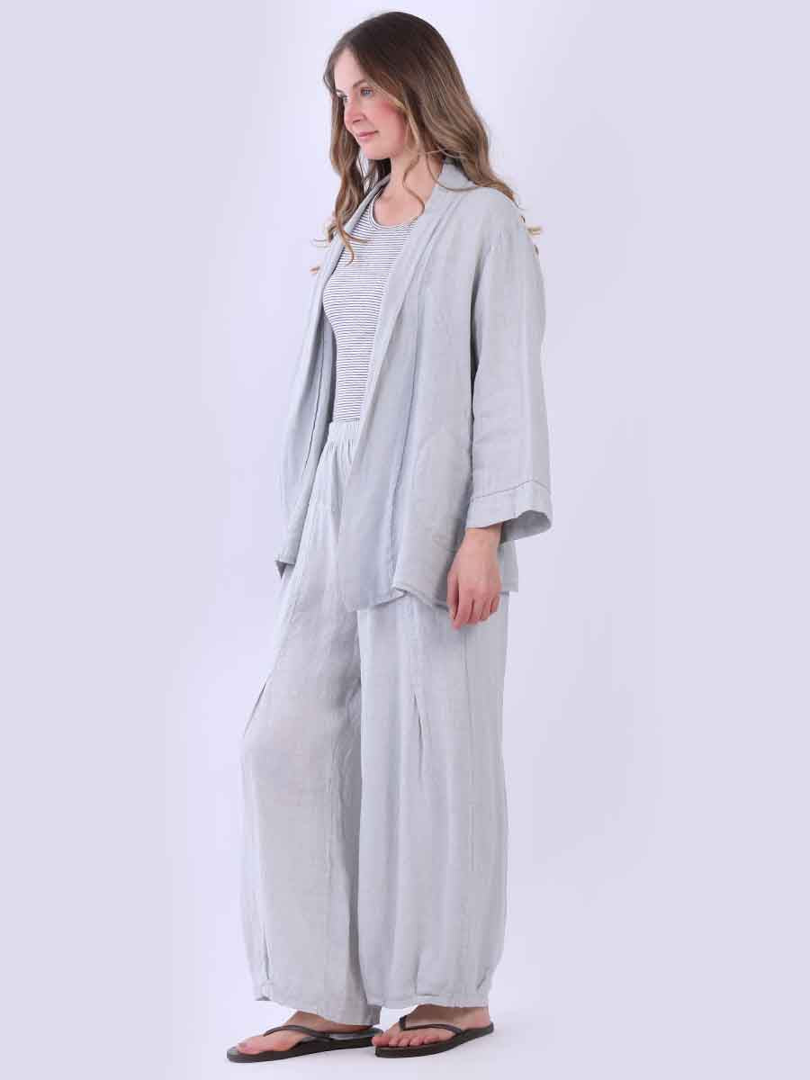 Solid Linen Baggy Kimono Jacket