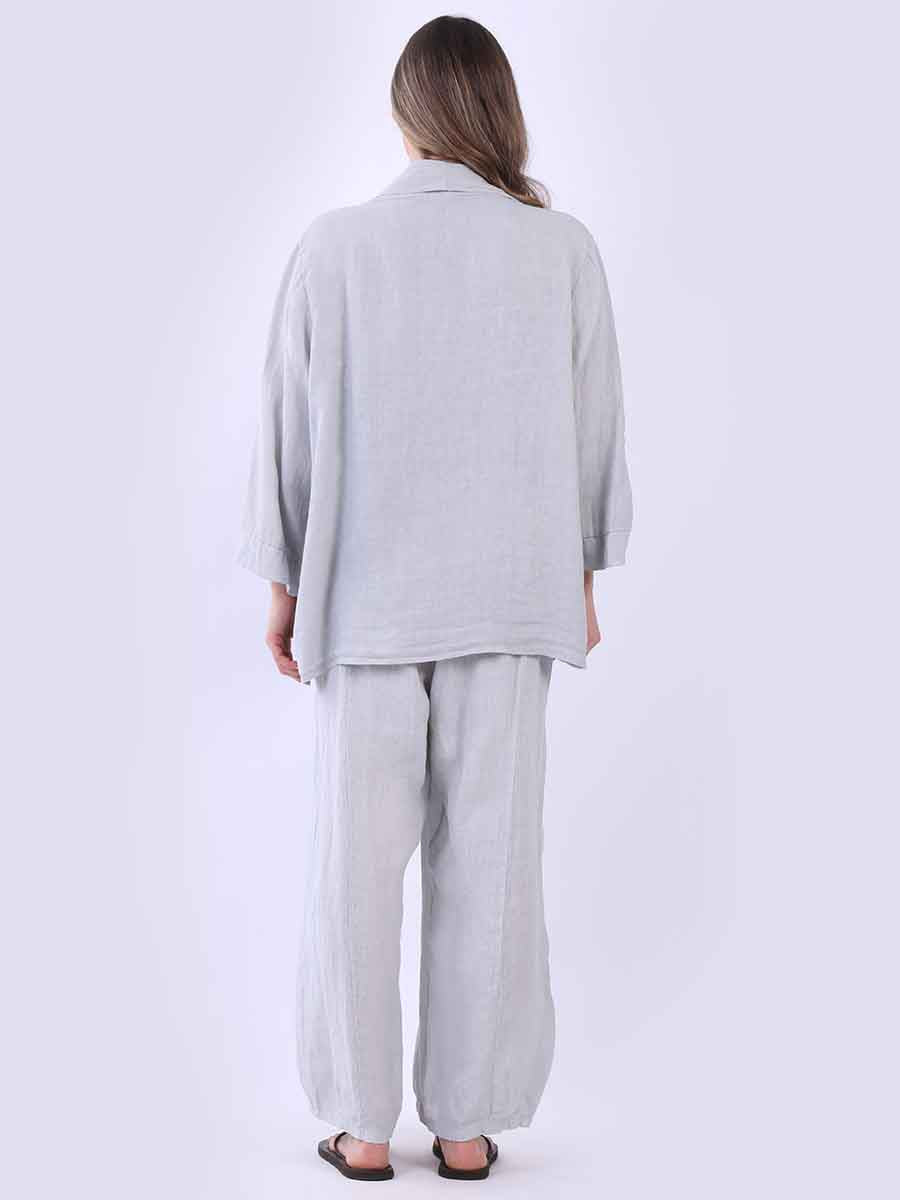 Solid Linen Baggy Kimono Jacket