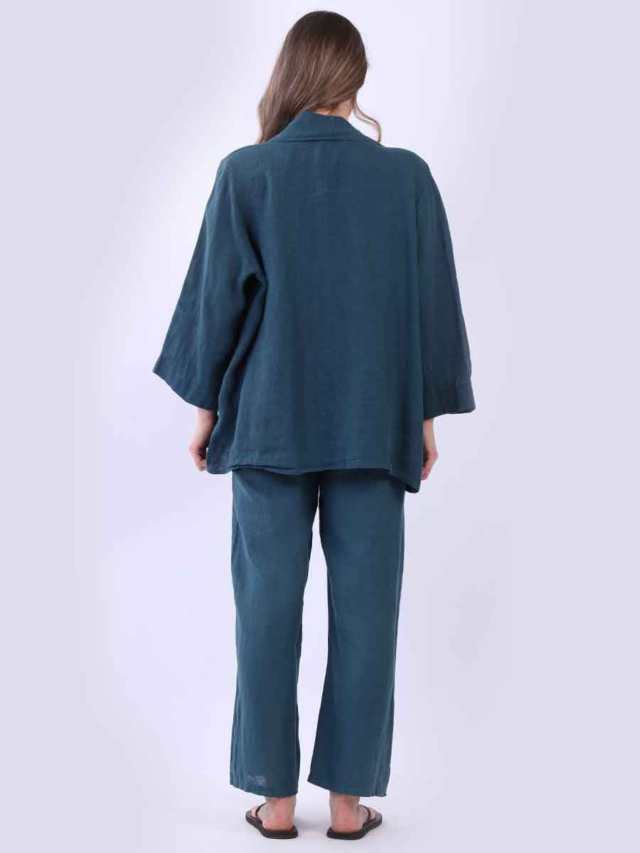 Solid Linen Baggy Kimono Jacket