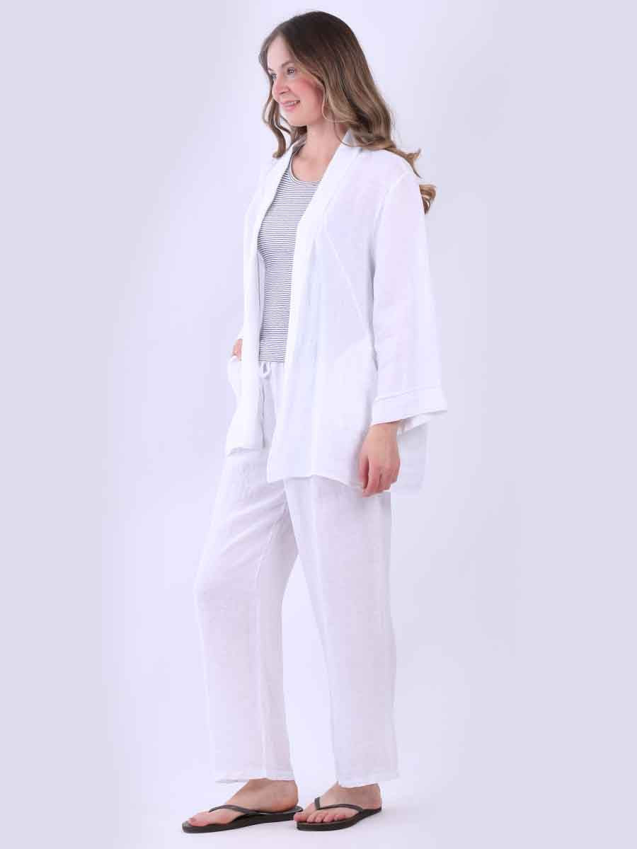 Solid Linen Baggy Kimono Jacket