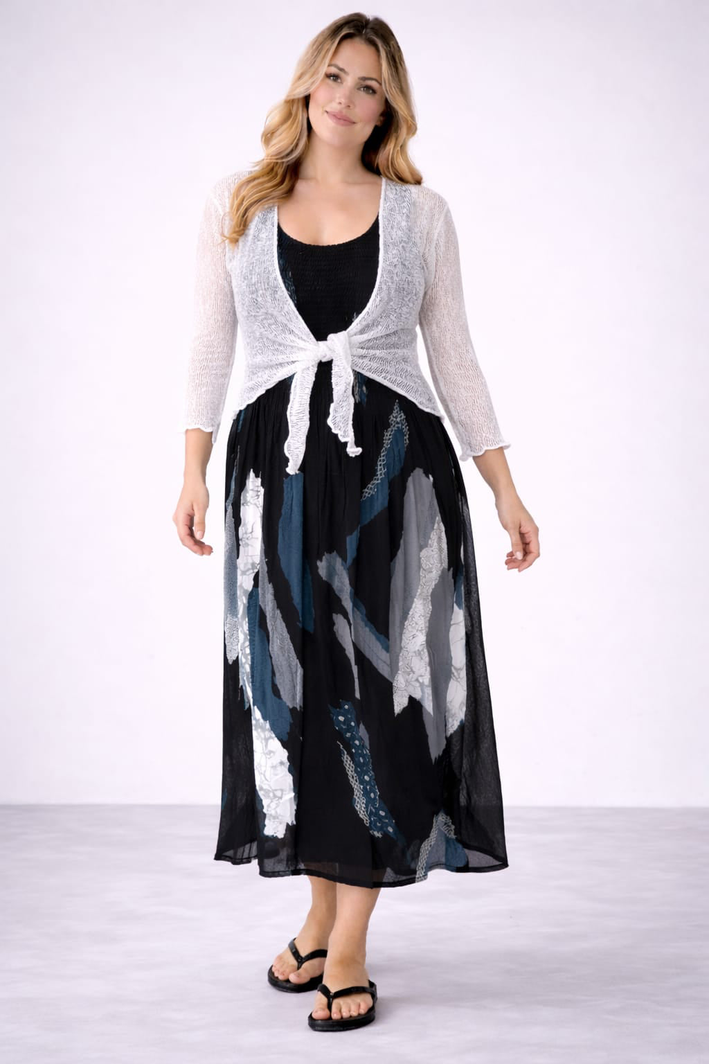 Open Front Mesh Net Shrug