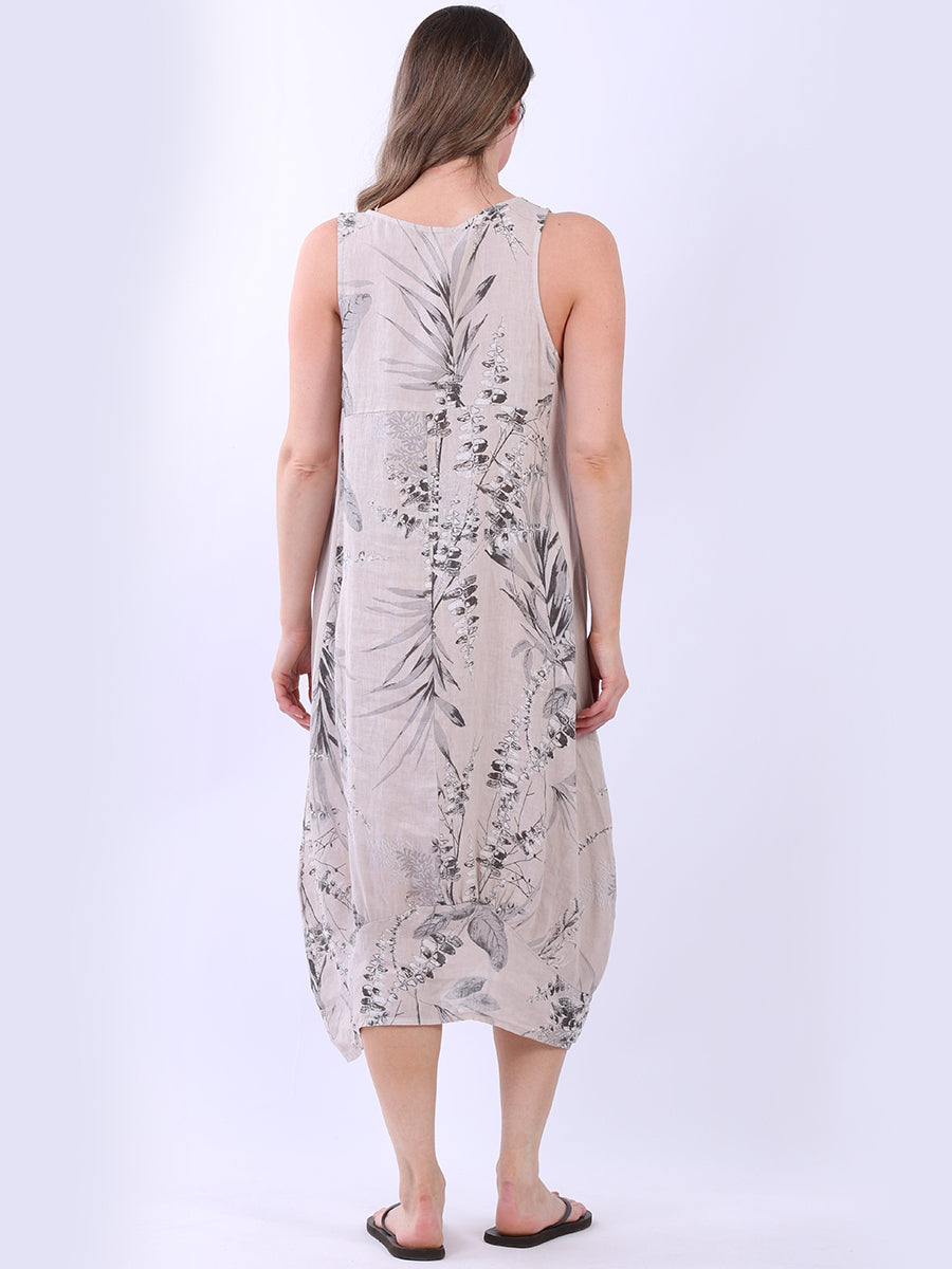 Paisley Print Linen Maxi Tank Dress
