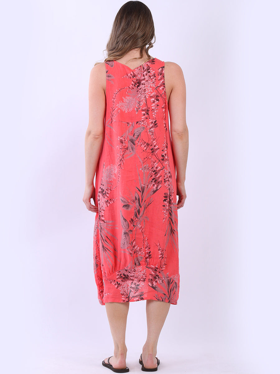 Paisley Print Linen Maxi Tank Dress