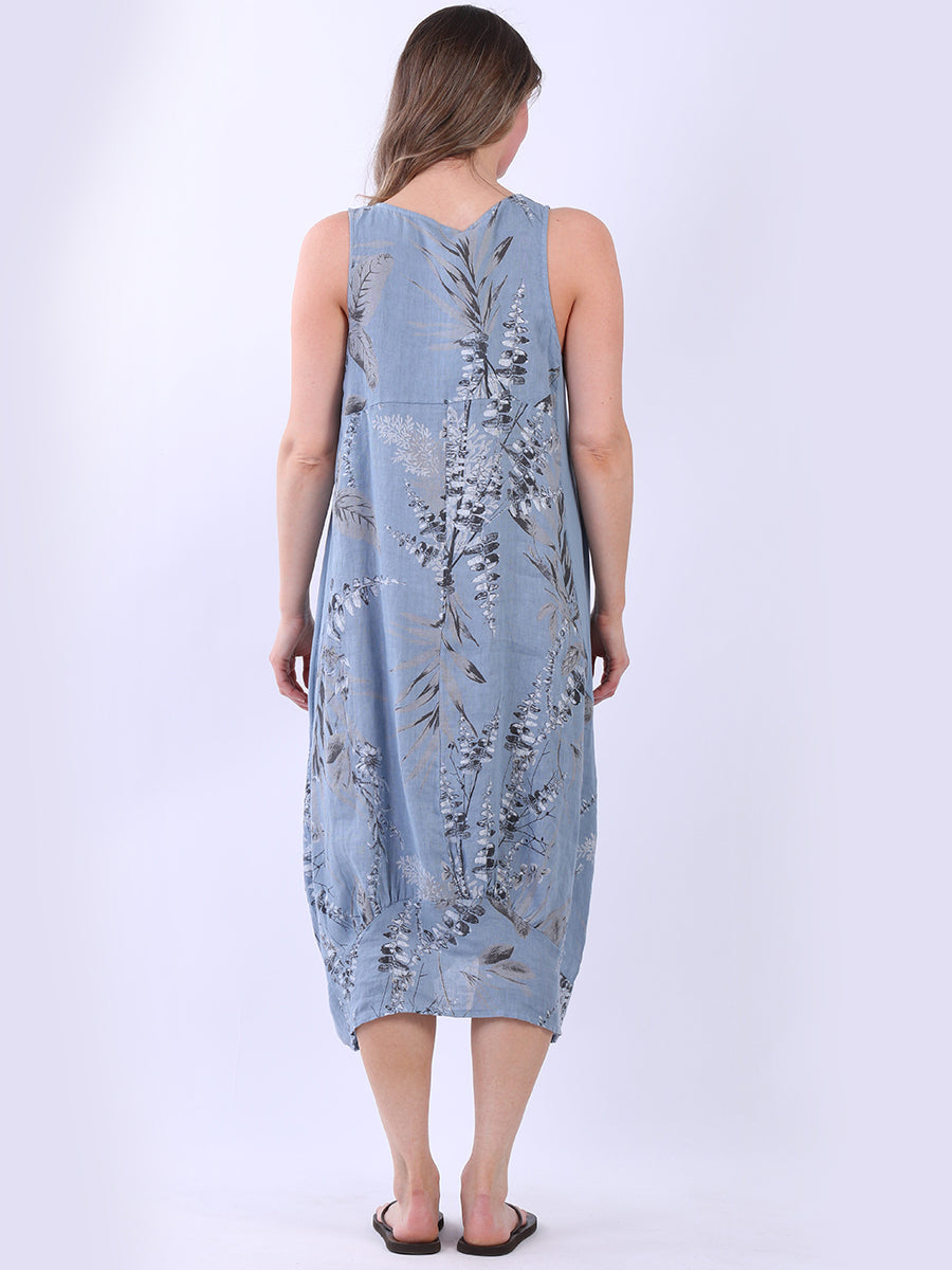 Paisley Print Linen Maxi Tank Dress