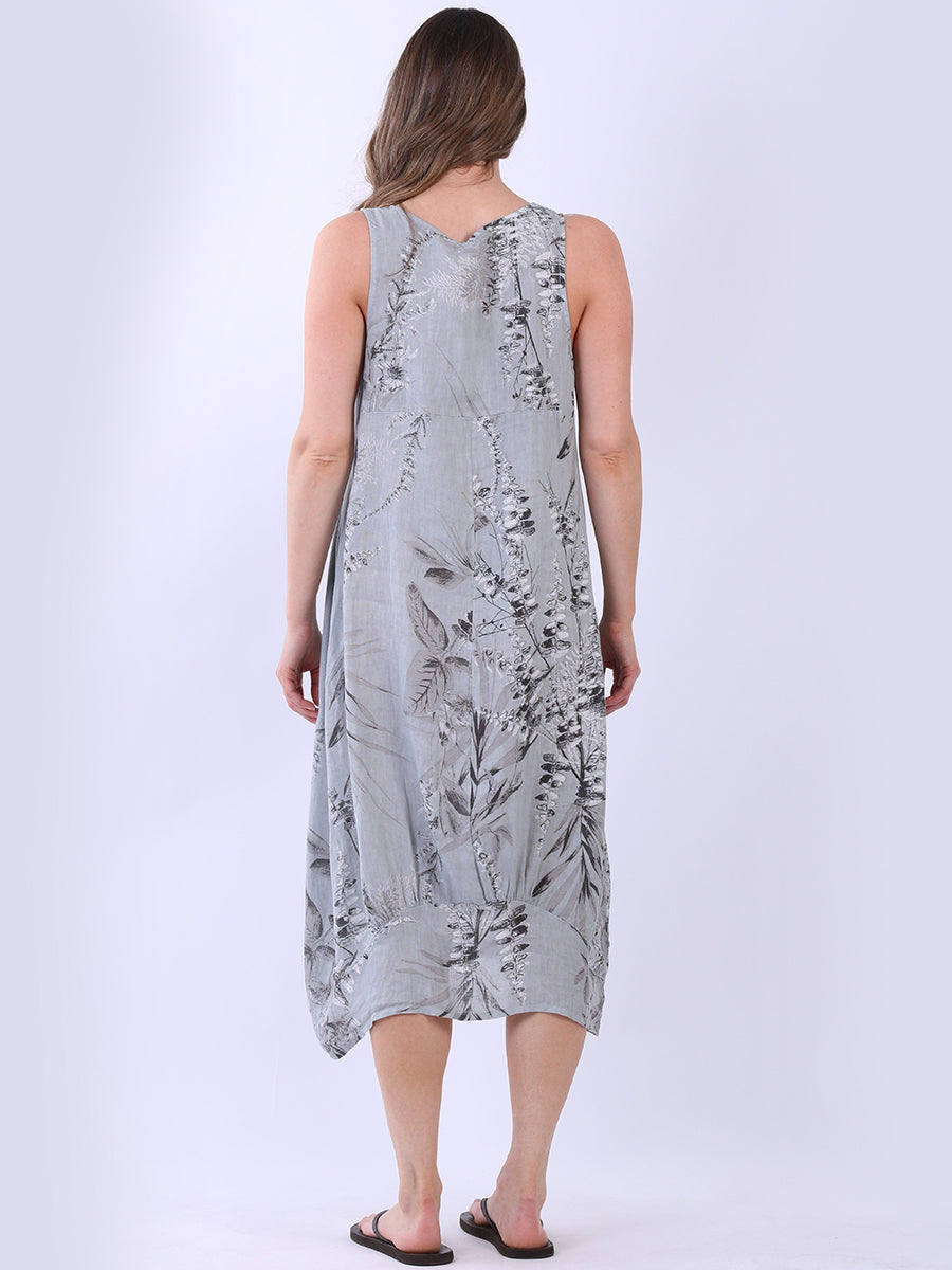 Paisley Print Linen Maxi Tank Dress