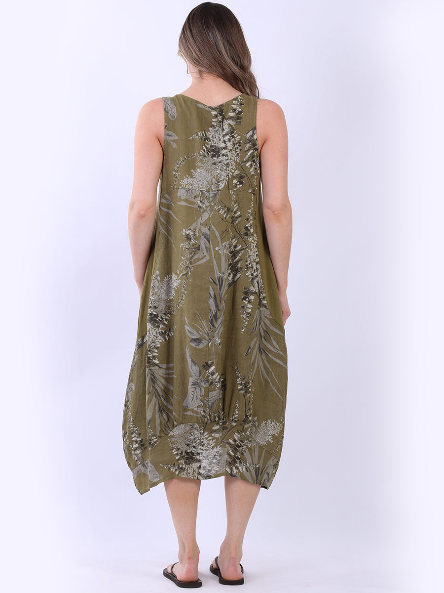 Paisley Print Linen Maxi Tank Dress