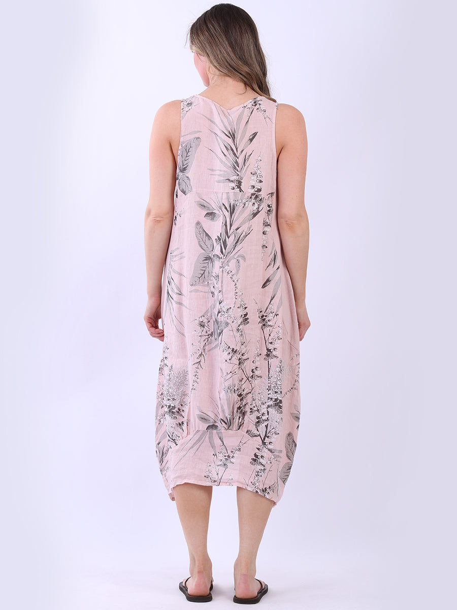 Paisley Print Linen Maxi Tank Dress