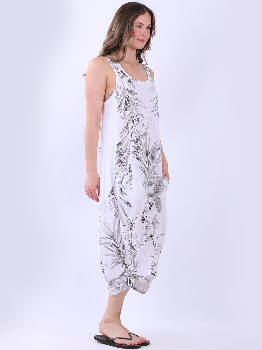 Paisley Print Linen Maxi Tank Dress