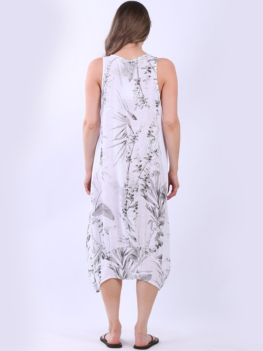 Paisley Print Linen Maxi Tank Dress