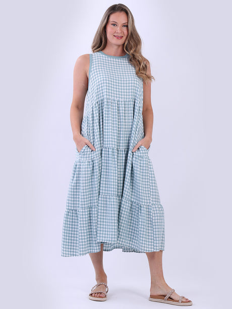 Tiered Tank Dress Ocean Blue