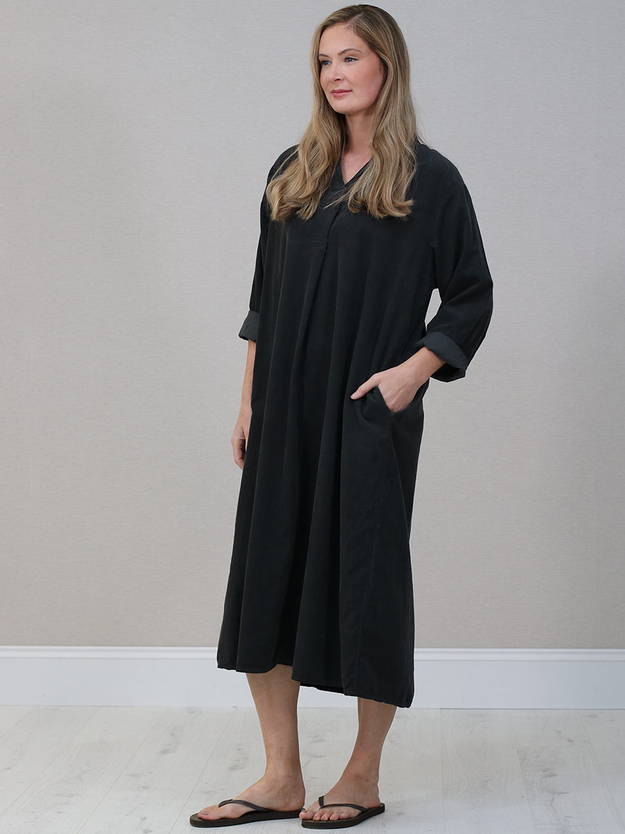 Plus Size Winter Cotton Shirt Dress